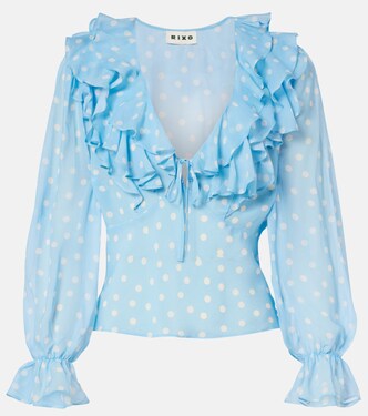 Lasca polka-dot silk top | Rixo
