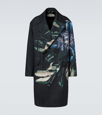 Double-breasted printed jacquard coat | Dries Van Noten