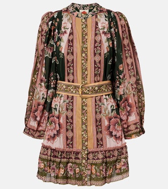 فستان قصير من القطن المخلوط بورود | Farm Rio