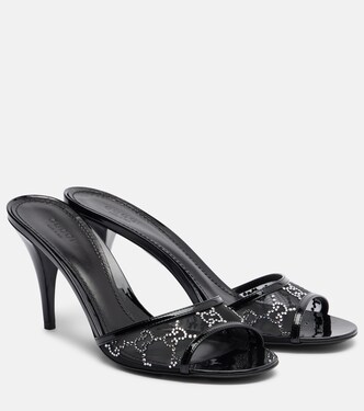 Erin GG embellished leather-trimmed mules | Gucci