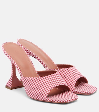 Lupita gingham mules | Amina Muaddi
