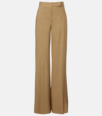 Linen and silk twill wide-leg pants | Max Mara