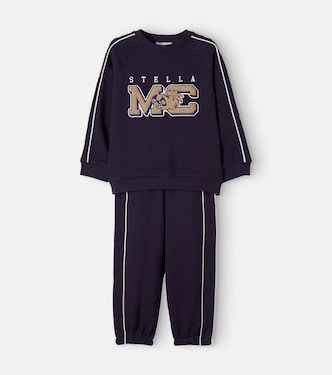 Patch-appliqué cotton sweatshirt and sweatpants set | Stella McCartney Kids