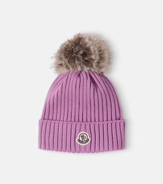Logo ribbed-knit virgin wool beanie | Moncler Enfant