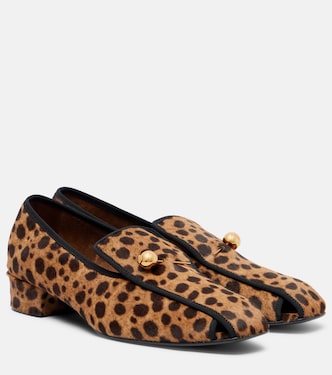Showtime leopard-print calf hair loafer pumps | Herbert Levine