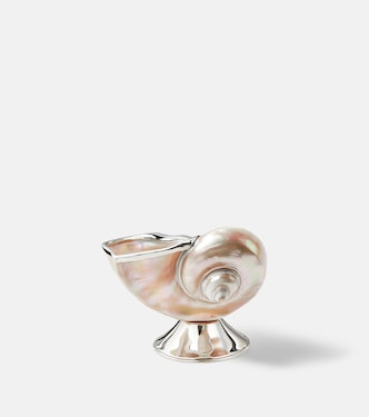 Shell sterling silver caviar bowl  | Tavares 1922