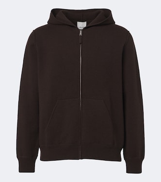 Knitted wool and cashmere zip-up hoodie | Allude