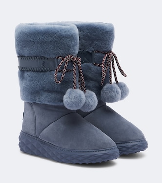 Botas Cobi de ante con plataforma y borrego | Jimmy Choo