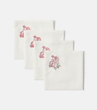 Set of 4 embroidered linen napkins | Les-Ottomans