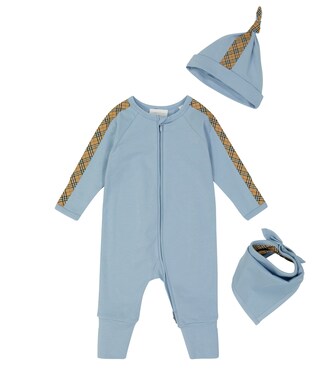 Baby onesie, bib and hat set | Burberry Kids