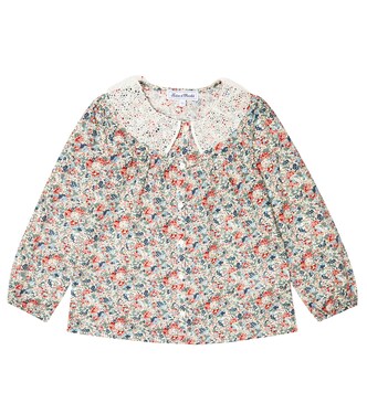 Lace-trimmed floral cotton blouse | Tartine et Chocolat