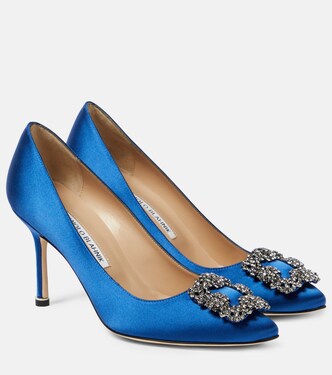 Hangisi 90 embellished satin pumps | Manolo Blahnik