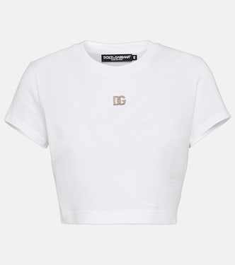 Logo cotton jersey crop top | Dolce&Gabbana