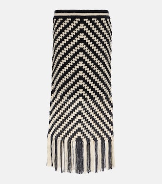Halliday crochet cotton midi skirt | Zimmermann