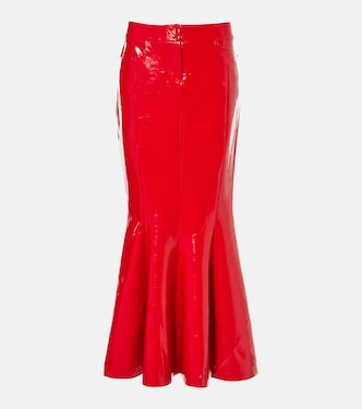 Jean faux leather maxi skirt | Norma Kamali
