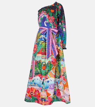 Robe longue asymétrique en coton | Camilla