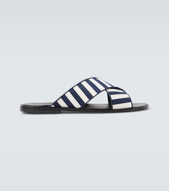 Otawi striped canvas slides | Manolo Blahnik
