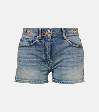 Mid-rise denim shorts | Versace