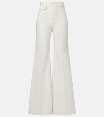 High-rise cotton canvas flared pants | Chloé