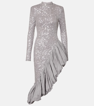 Robe midi asymétrique à sequins | Rotate