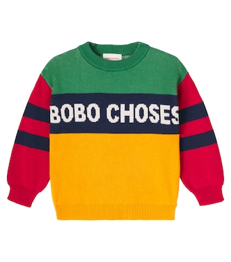 Logo colorblocked cotton sweater | Bobo Choses