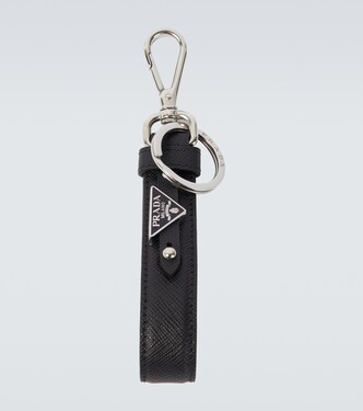 Saffiano logo leather keychain | Prada