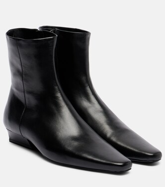 Wally Flat leather ankle boots | Staud