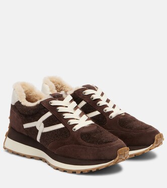 Valentina suede-trimmed leather sneakers | Veronica Beard