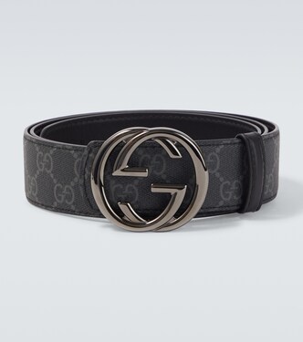 GG Canvas Interlocking G reversible leather belt | Gucci