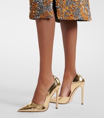 Brigitte mirrored leather pumps in gold - Jimmy Choo | Mytheresa