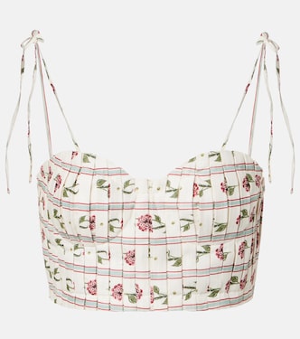 Morgina花卉亚麻上衣 | Agua by Agua Bendita