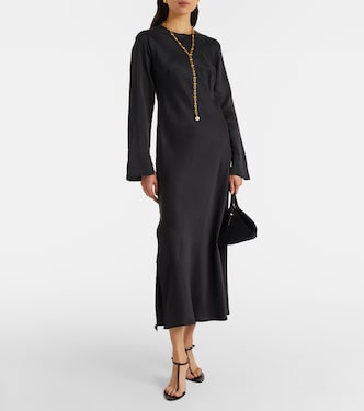silk charmeuse maxi dress Scarf Dress in Silk Charmeuse