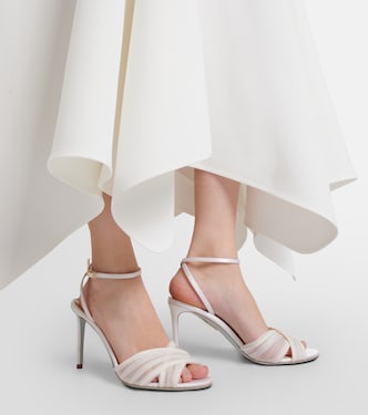 Voile satin and chiffon sandals in white - Aquazzura | Mytheresa