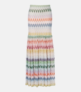 Falda larga de lamé escalonada | Missoni