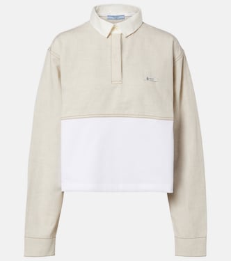 Cotton and linen polo shirt | Prada