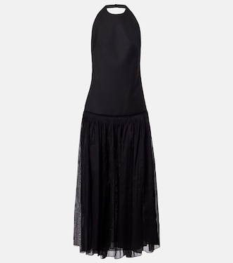 Pleated wool-blend muslin maxi dress | Róhe