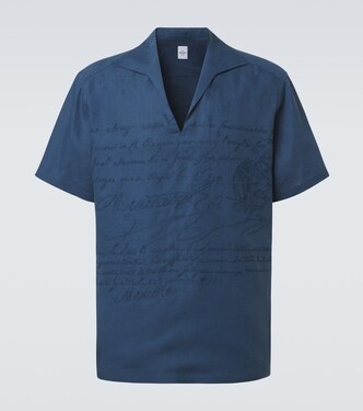 Scritto embroidered linen shirt | Berluti