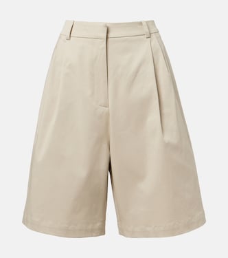 Marfa pleated cotton Bermuda shorts | The Frankie Shop
