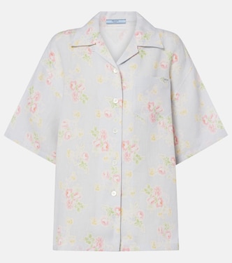 Chemise en lin à fleurs | Prada