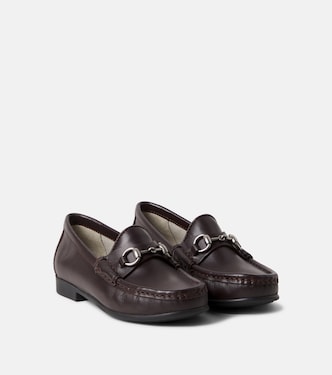 Horsebit leather loafers | Gucci Kids