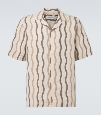 Roberto printed linen bowling shirt | Frescobol Carioca