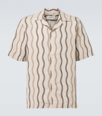 Roberto printed linen bowling shirt | Frescobol Carioca