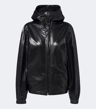 Hooded leather jacket | Phoebe Philo