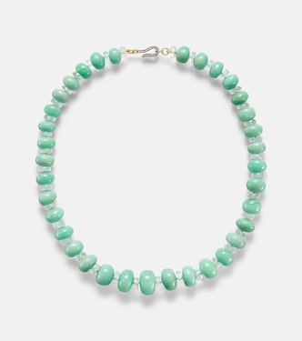 Collar con crisoprasa, topacio blanco y diamantes  | Ileana Makri
