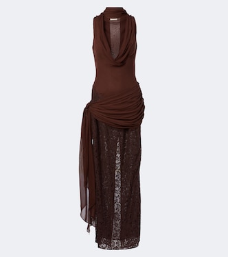 Rosa georgette and lace maxi dress | De La Vali