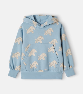 Printed cotton jersey hoodie | Tinycottons