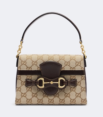 Horsebit Small GG canvas top-handle bag | Gucci