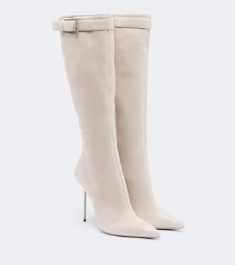 Verizerte Stiefel Lidia Buckle aus Veloursleder | Paris Texas