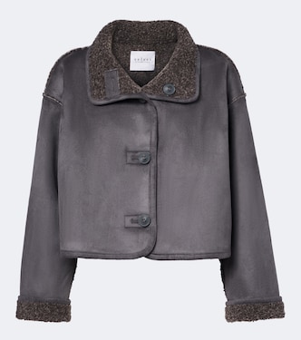 Esme teddy-lined cropped jacket | Velvet