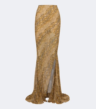 Oryx snake-print georgette maxi skirt | De La Vali